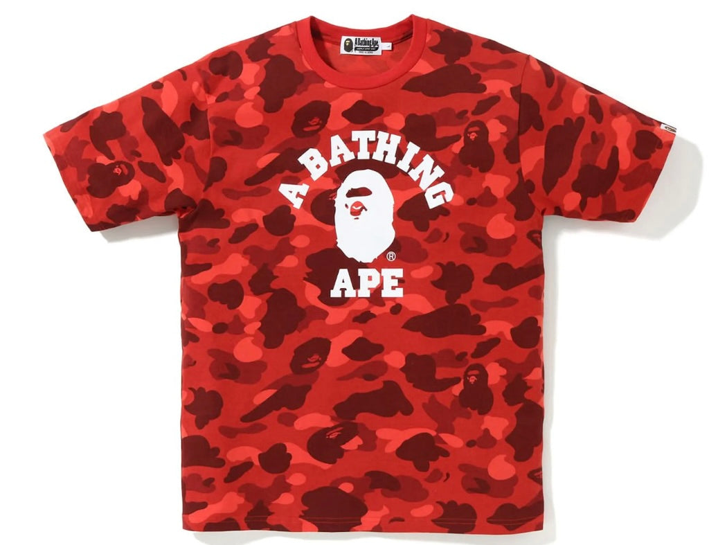 BAPE Red Color Camo College Tee (SS23)