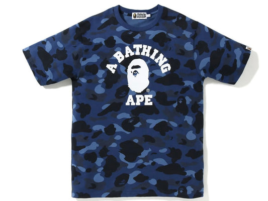 BAPE Navy Color Camo College Tee (SS23)