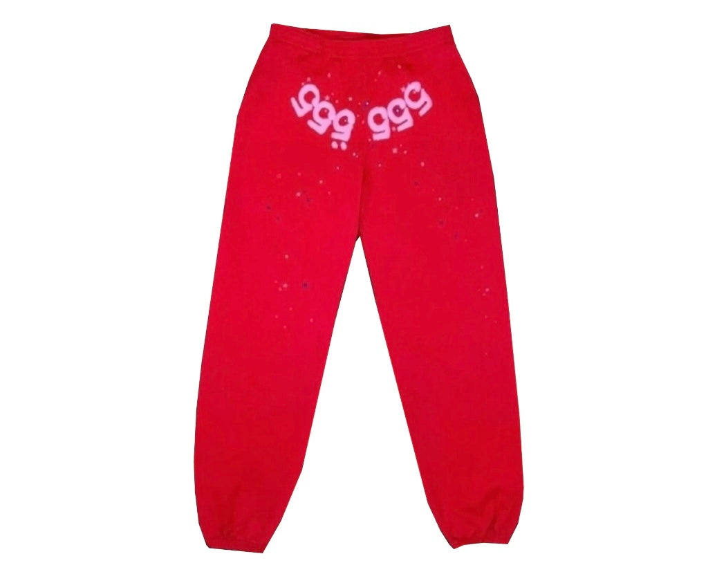 Sp5der Sweatpants "Red 555"