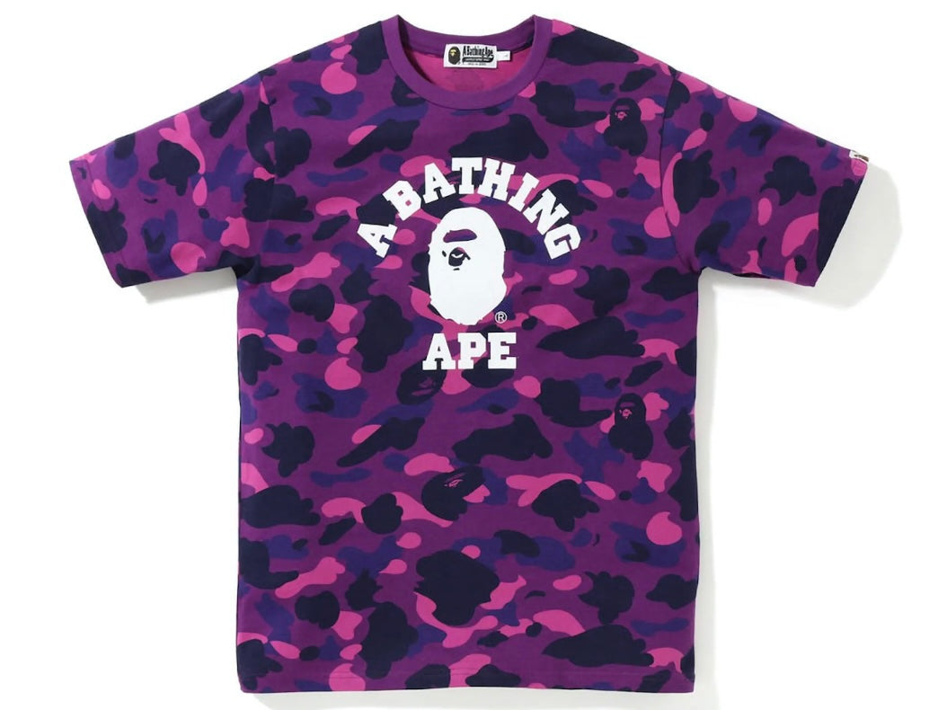 BAPE Purple Color Camo College Tee (SS23)