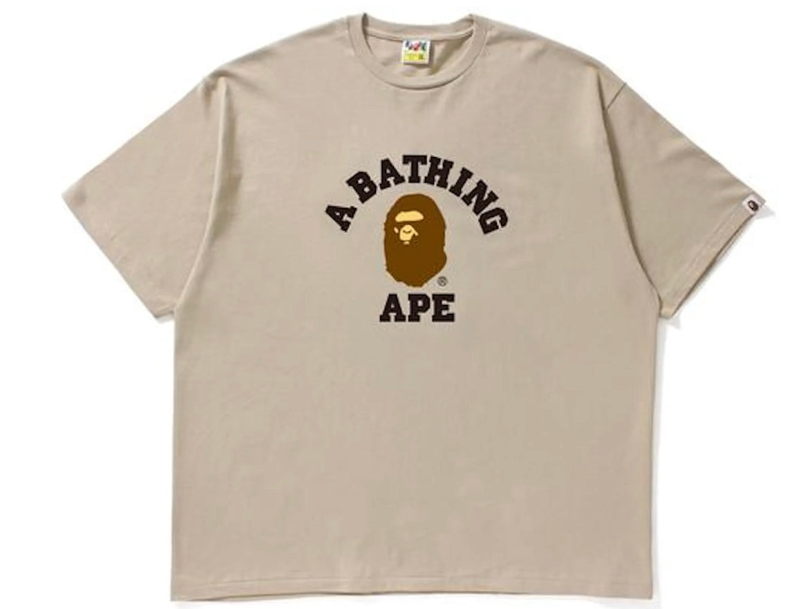 BAPE Beige College Tee